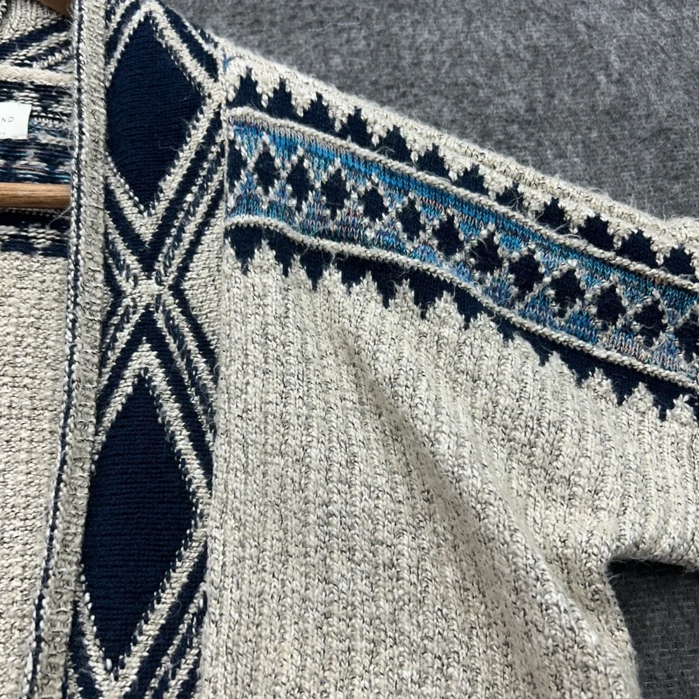 Lucky Brand Sweater Aztec XS Southwestern Geometric Cardigan Western Ranch Cabin